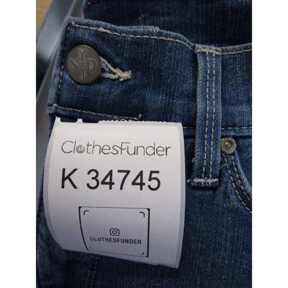 NYDJ Jeans 8 10 Crop Denim Cuffed Hem Slimming Medium Wash USA 30X20 - Picture 10 of 10